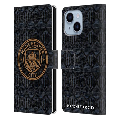 Étui Manchester City pour iPhone 14 Plus, portefeuille cuir aux couleurs du club