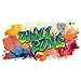 Produktbild 3D Graffiti Wandtattoo 97x53cm Streetart Wandsticker Jugendzimmer Kinderzimmer Wohnzimmer Deko Wandbild selbstklebend W008 (06 Painted Wall, Ohne Wunschname)