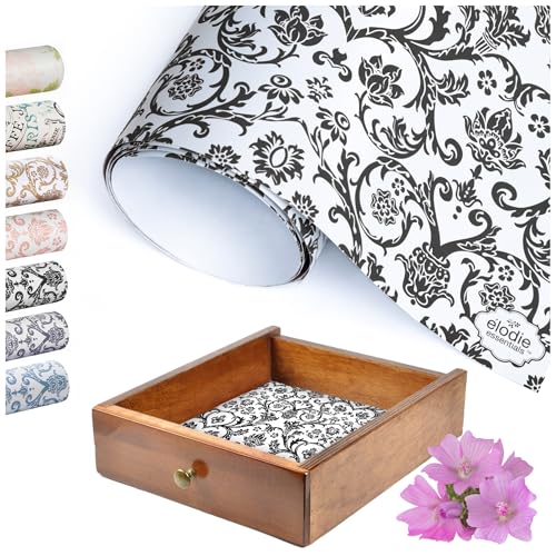 Elodie Essentials Scented Drawer Liner Sheets - 14 in x 19.5 in, Royal Damask, Pack of 6 - Non-Adhesive Cabinet Liner - Lining Paper for Drawers - Long-Lasting Fragrance Scented Paper