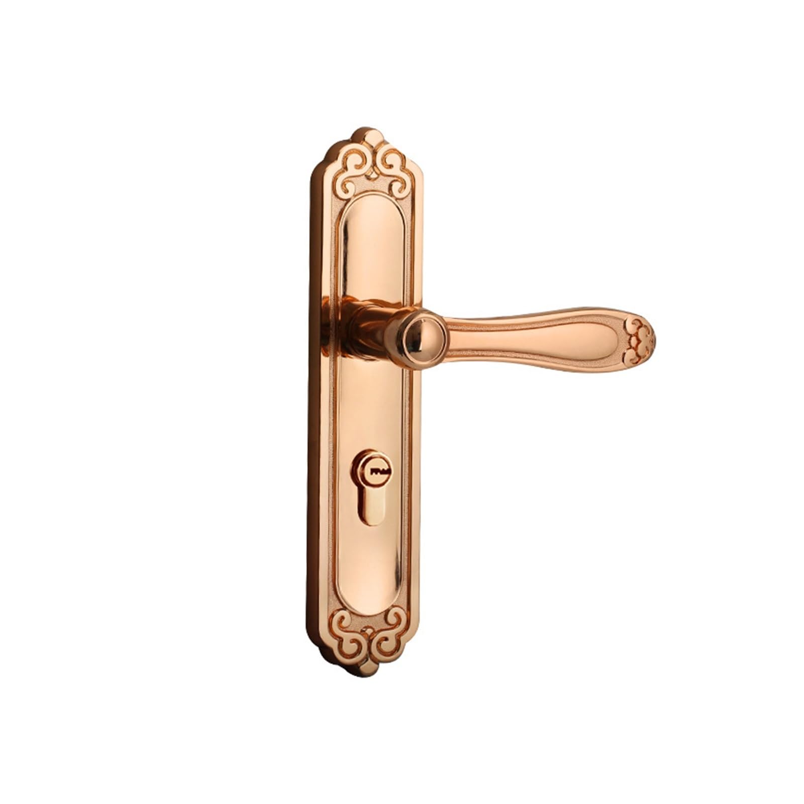 Serrure de porte intérieure en zinc rose gold avec poignée encastrée pour chambre