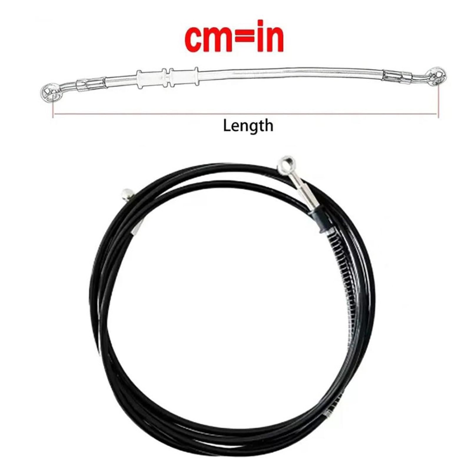 Línea de Embrague y Freno Cable De Freno para Motocicleta, Manguera Embrague, 30-350 Cm, M8-M10, Tubo Aceite Hidráulico, 90°-90°, Accesorios(3500mm)