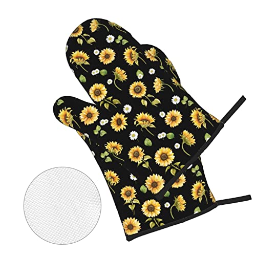 Mifsoiavv Sunflower Daisy Oven Mitts And Pot Holders Sets Of 4 Sunflowers Daisy Floral Kitchen Mitts Heat Resistant Daisy Flowers Potholders Oven Gloves Set For Kitchen Baking Grilling Bbq #TOP2