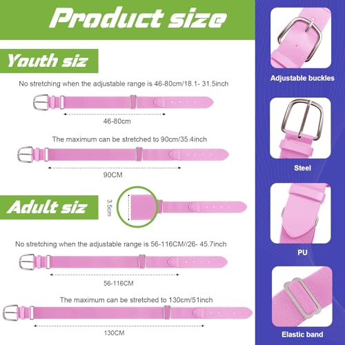 Image of Hercicy 12 Pcs Baseball Belts Softball Belts Bulk for Adult and Youth Adjustable