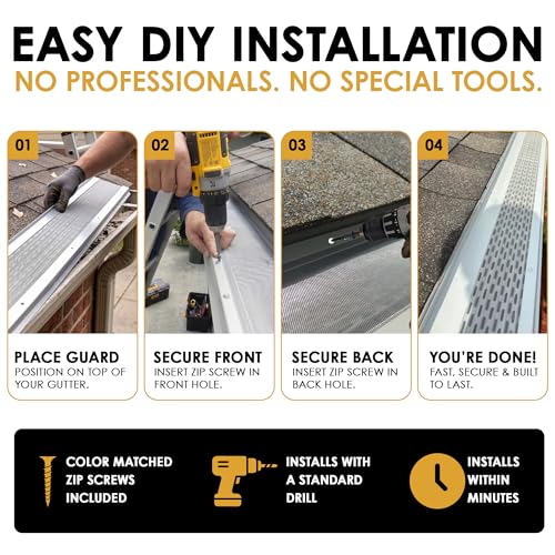 Image of Micromesh Gutter Guards, 5 Inch, 100 FT, Stainless Mesh, White