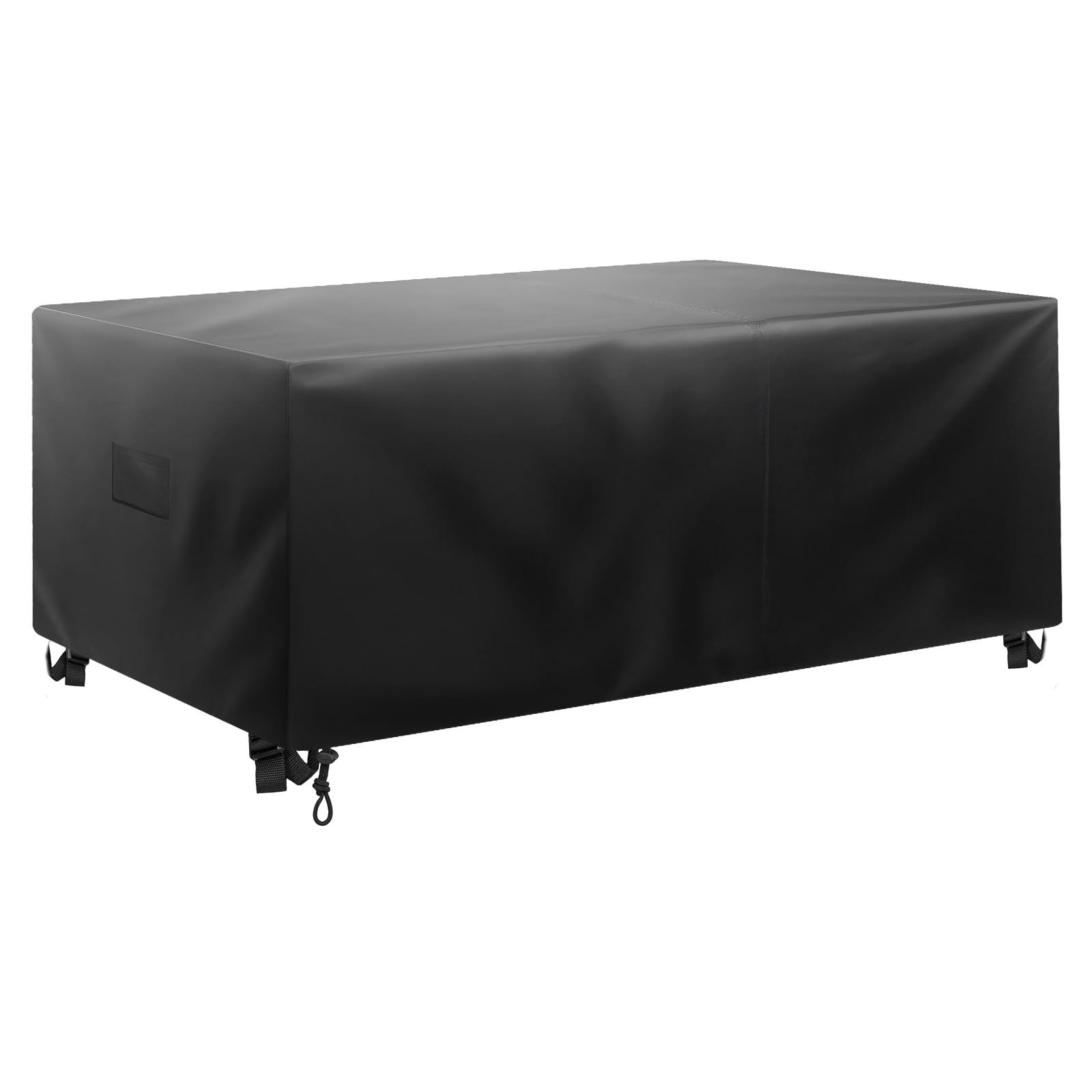 VEVOR Patio Furniture Cover, 420D Heavy Duty Waterproof Outdoor Dining Table and Chairs Cover, Large Rectangular Patio Table Covers with Air Vent for All Weather, 88L x 62W x 28H inch, Black
