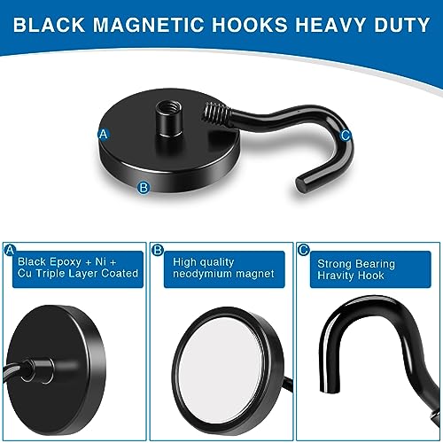 image for LOVIMAG Cruise Magnets with Hooks, 40lbs Magnetic Hooks for Cruise Cab