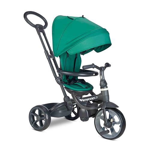 Miniatura 17 de Joovy Tricycoo LX Premium - Triciclo infantil con 8 etapas con neumático delantero grueso, mango extraíble y ajustable, almohadilla de asiento Negro