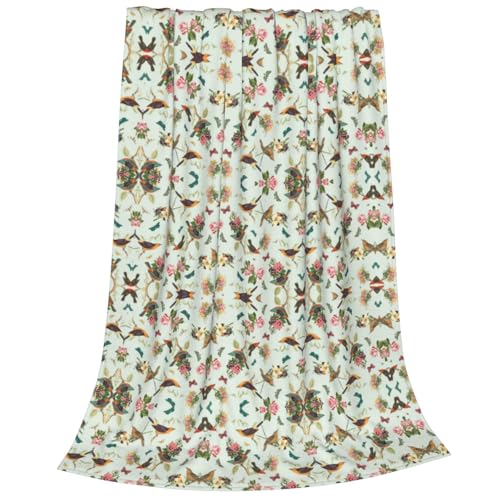 Couverture micro-polaire oiseau douce et chaude pour lit et canapé