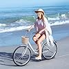 YITAHOME Beach Cruiser Bike for Women, 24 & 26 inch Commute Bike for Adults, 1 & 7 Speed Womens Bicycle with Basket Adjustable Seat, Multiple Color #1