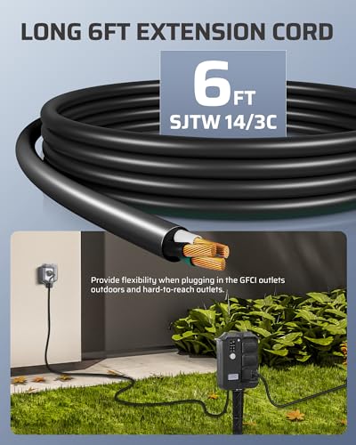 image for DEWENWILS Outdoor Power Stake Timer Waterproof, 100FT Wireless Remote 