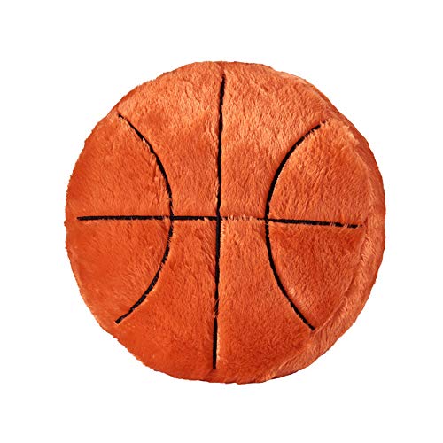XIZHI 18Basketball Plush Pillow Fluffy Durable Stuffed Football Throw Pillow Ball Sports Ball Pillow Soft Durable Sports Toy Sofa Room Decoration Soft Sports Toy Gift (Orange)