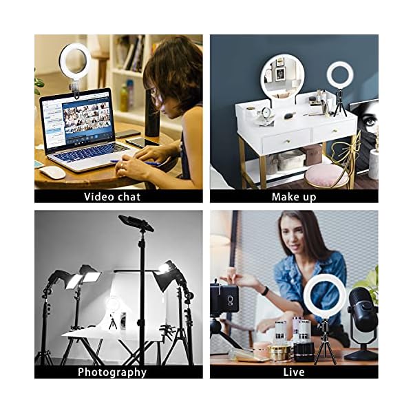 TMCOM Ringlicht Laptop Videokonferenz Licht Beleuchtungsset Videokonferenz Licht Selfie Ringlampe 3 Lichtfarben mit… – Bild 3