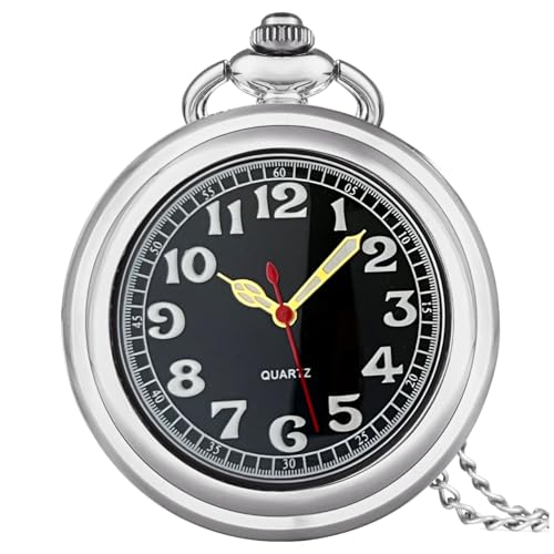 Image of Vintage Quartz Pocket Watches for Men with Chains, Analog Pocket Watch for Women, Gifts for Dad /Grandpa Gifts for Him for Birthday