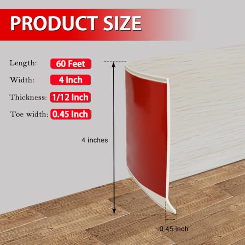image for FONUNO Vinyl Wall Base Baseboard Molding Trim 4