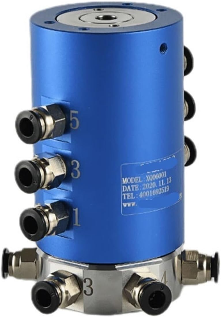 1 Pcs Pneumatic Rotary Joint High Speed ​​Hollow 360 Degree Rotary Cylinder Ventilation Collector Ring Multi-Way Slip Ring Thread(12 in and 12 Out M5)