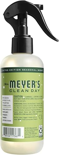 Miniatura 196 de Mrs. Meyer's Clean Day - Ambientador en espray, atomizador sin aerosol infundido con aceites esenciales, albahaca, 8 onzas líquidas