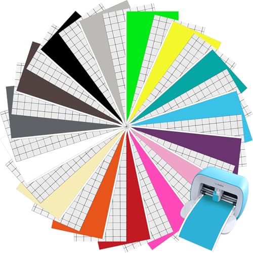 Image of Smart Adhesive Vinyl Permanent Joy Film: 5.5 X 12 in (30 Packs) Craft Transfer Vinyl Film Plotter Set for Laptops, Phones, Walls