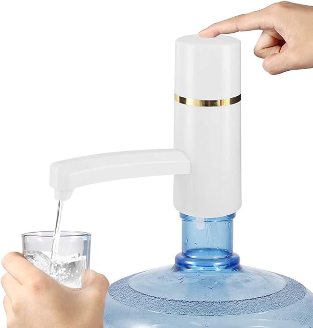 Haofy Electric Water Bottle Pump, USB Wireless Rechargeable Automatic Drinking Water Dispenser Electric Bottle Drinking Water Pump Dispenser Filter(White)