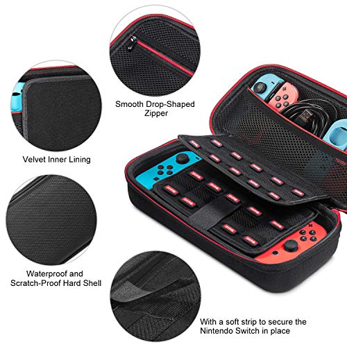 image for Carrying Case for Nintendo Switch with 2 Pack Screen Protector, Younik