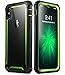 iPhone X case, i-Blason [Ares] Full-body Rugged Clear Bumper Case with Built-in Screen Protector for Apple iPhone X 2017 Release (Black/Green)