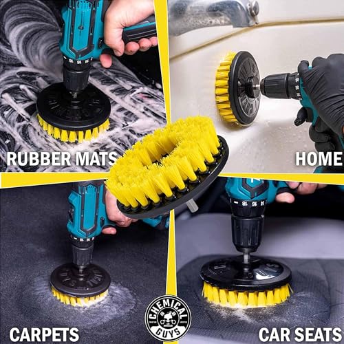 Image of Chemical Guys, Citrus Foaming Fabric & Carpet Cleaner Drill Brush, 16 oz | Lifts coffee, food and pet stains and odors from carpet, mats and upholstery, drill brush agitates, citrus scent