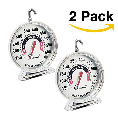 2 Pack Large 3 Inch Oven Thermometer -With 360 Degree Rotary Hook And Easy To Read Large Reading Number Shows Marked Temperature For Kitchen Cooking #TOP7