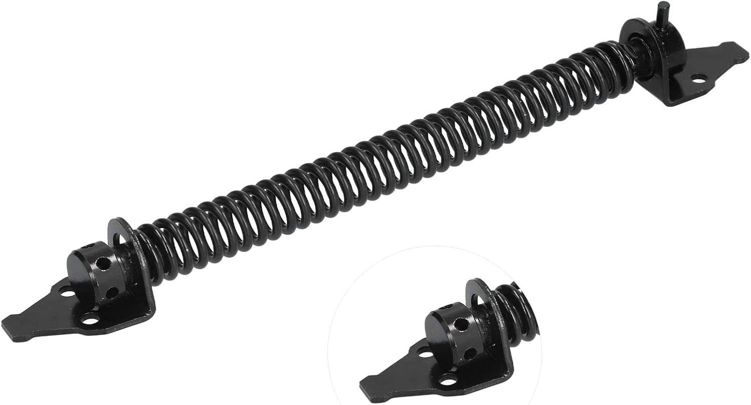 Gate Spring, Carbon Steel Adjustable Gate Closer Gate Spring Self Closing Spring Door Closer Set for Home Agricultural Fence