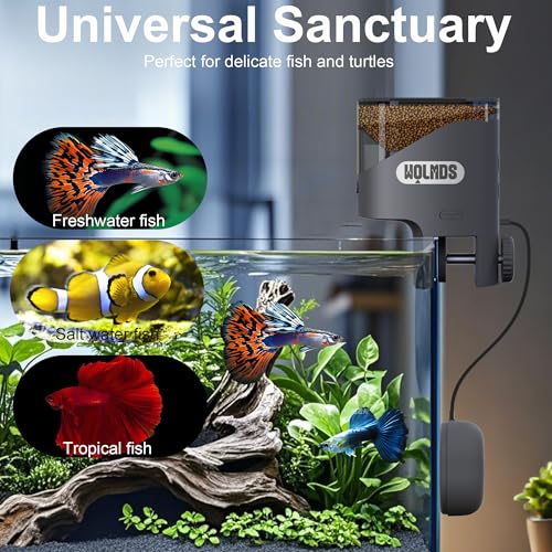 WiFi Automatic Fish Feeder with 2.5K Camera, 2.4/5G Smart App Control, Vacation Feeding Timer, 200ml Moisture-Proof Precision Flake Food Dispenser, Visual Aquarium Feeder for 10+ Gallon Tanks - Image 3