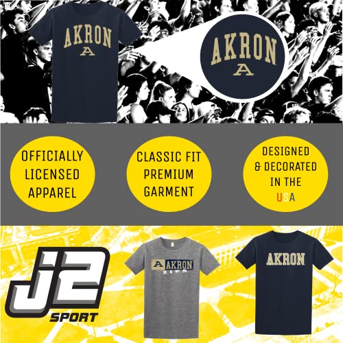 J2-Sport-University-of-Akron-Zips-NCAA-Football-Arch-Unisex-T-Shirt