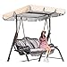 HSGAV Toit de Rechange pour Balancelle Balançoire, Pare-Soleil étanche pour Balançoire 2 ou 3 Places, pour Auvent de Jardin Extérieur Patio Yard Park(Seulement Swing Cover),Beige,195 * 125 * 15cm