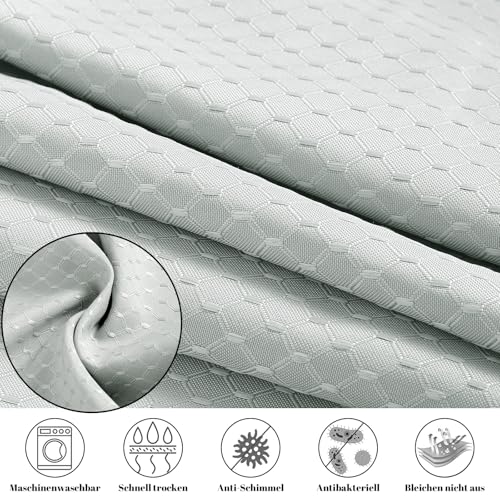 Rideau de douche en polyester gaufré de qualité supérieure gris