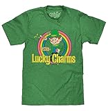 Tee Luv Men's Faded Lucky Charms T-Shirt - Feeling Lucky Leprechaun Cereal Shirt, Kelly Heather, S
