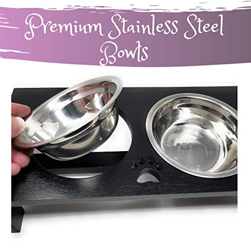 Research Labs Modern & Elegant Bamboo Elevated Small Dog Bowls / Cat Bowls. Durable & Beautiful Raised Pet Feeder Bowl… - Image 4