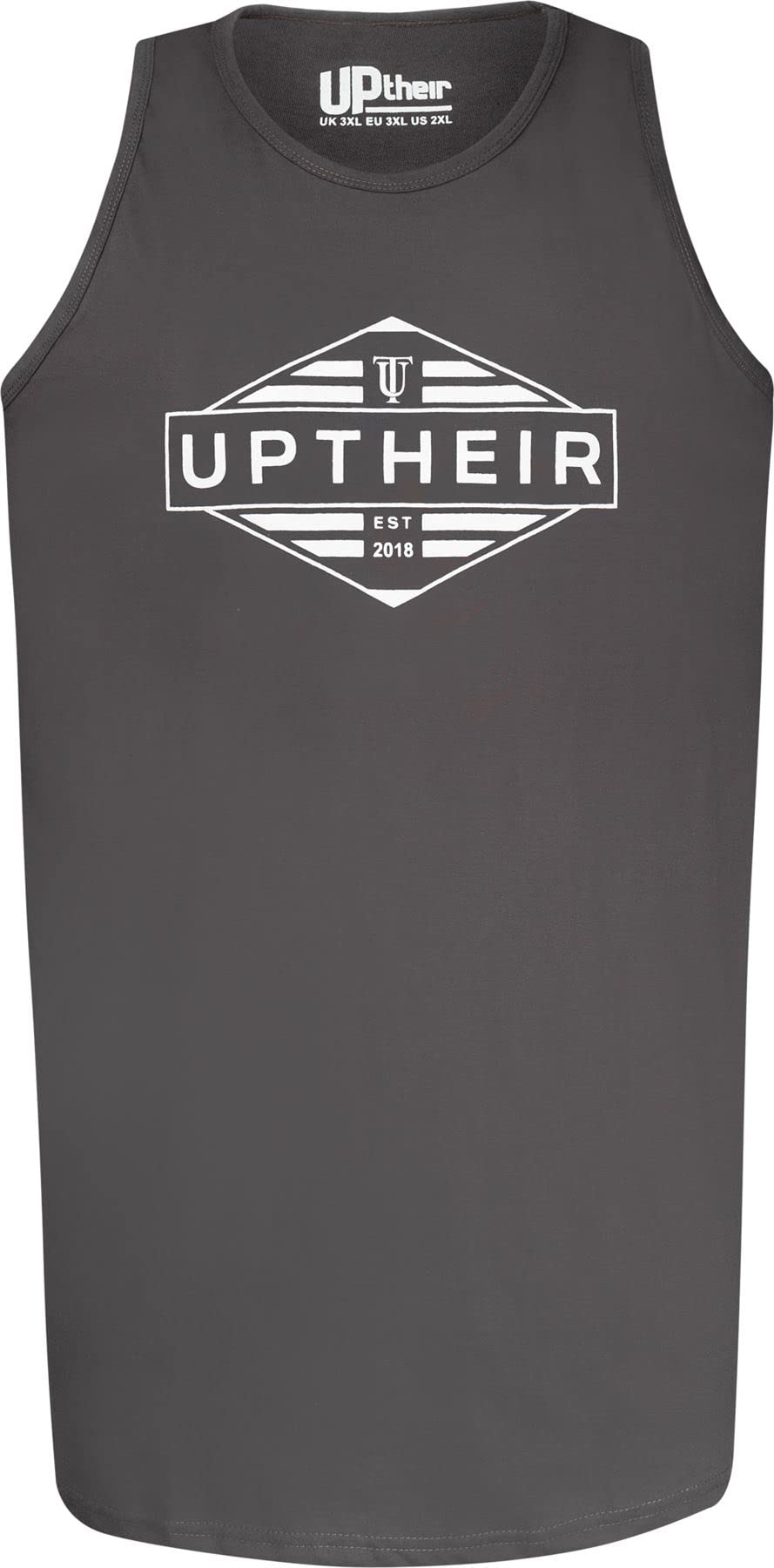 Uptheir Mens Champ Graphic Logo Print Vest - Grey - 6XL