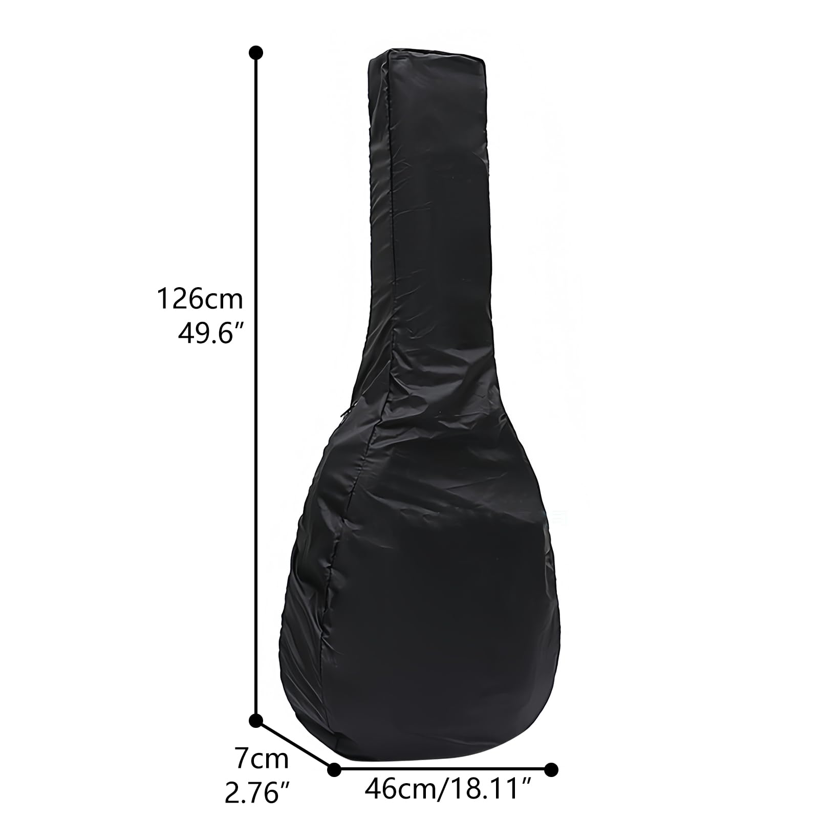 Musiin Acoustic Guitar Bag Rain Cover - Waterproof Protection with Lightweight and Foldable Design, Black - Image 2