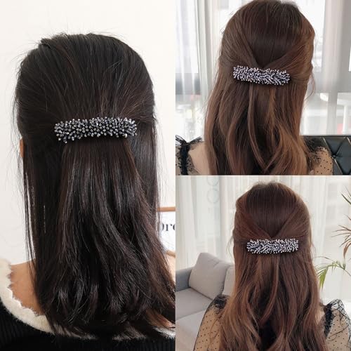 Textention Juego de 4 Broches para el Cabello con Perlas y Cristales para Mujer miniatura 5