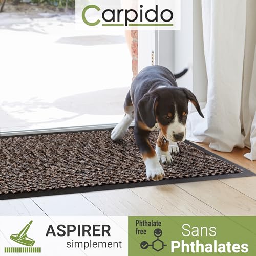 Paillasson d'intérieur durable tapis de propreté classique marron chiné - 6