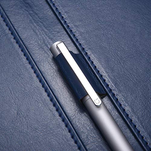 Image of Padfolio Clipboard Folder Portfolio, Mymazn Faux Leather Folder Storage Clipboard with Cover for 8.5 x 11 Legal Pad A4 Refillable Folio Conference Writing Notepad (Blue)