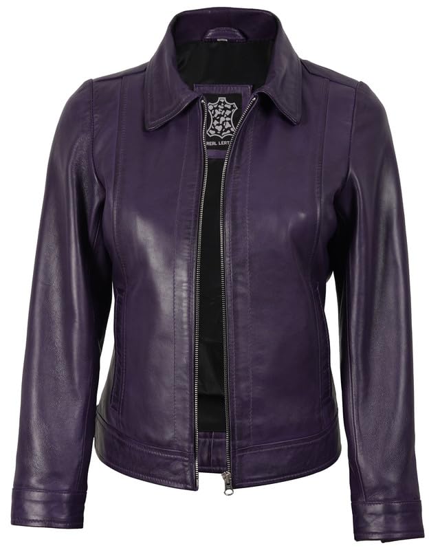 Image of Decrum Vintage Style Women's Leather Jacket - Real Lambskin Casual Leather Jacket for Women