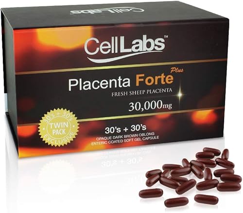 CellLabs Sheep Placenta Forte Plus 30000 mg Suplemento de células madre de calidad premium anti-edad rico antioxidante curación rápida vitalidad
