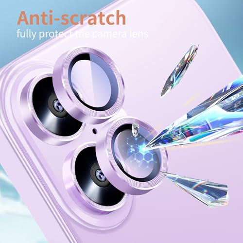 KEKBOXQ 2 Pack Camera Lens Protector for iPhone 17,iPhone 16 Plus/ 16 Tempered Glass Lens Screen Protector Camera Cover Metal Individual Ring for iPhone 16 Plus/16/17 5g 2025,Blue - image 3