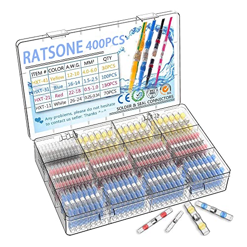 400 Pièces Connecteur Electrique，Connecteur Electrique Etanche，Connecteurs électriques Avec Gaine Thermorétractable, Cosse Electriques Pour Automobiles...