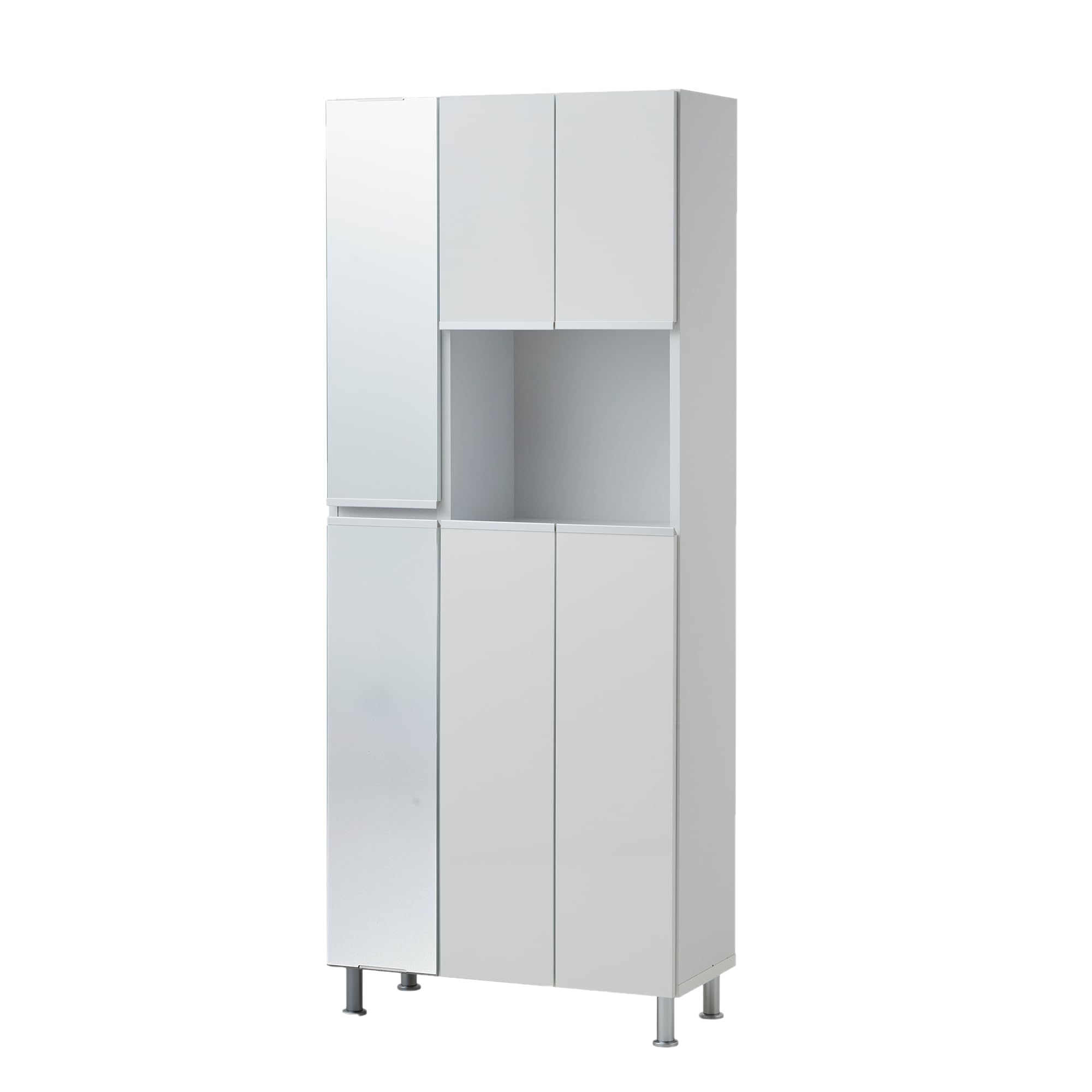 Amazon.co.jp: 大川家具 シューズボックス 姿見 WH艶有り 幅75cm