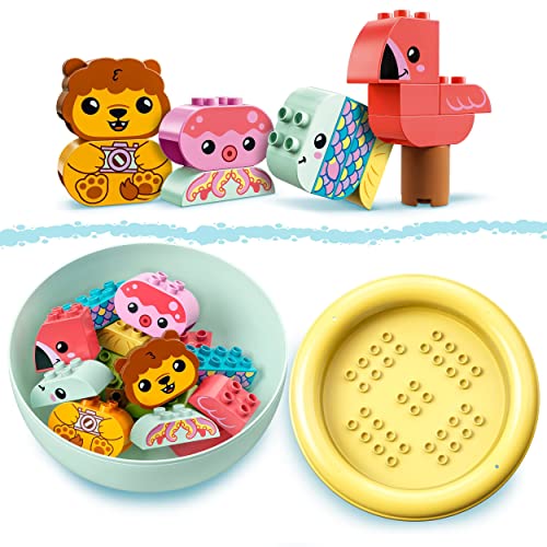 LEGO 10966 Duplo Jouet de Bain : L’Île Flottante des Animaux, Set Baignoire pour Bébés et Enfants de 1.5+ Ans