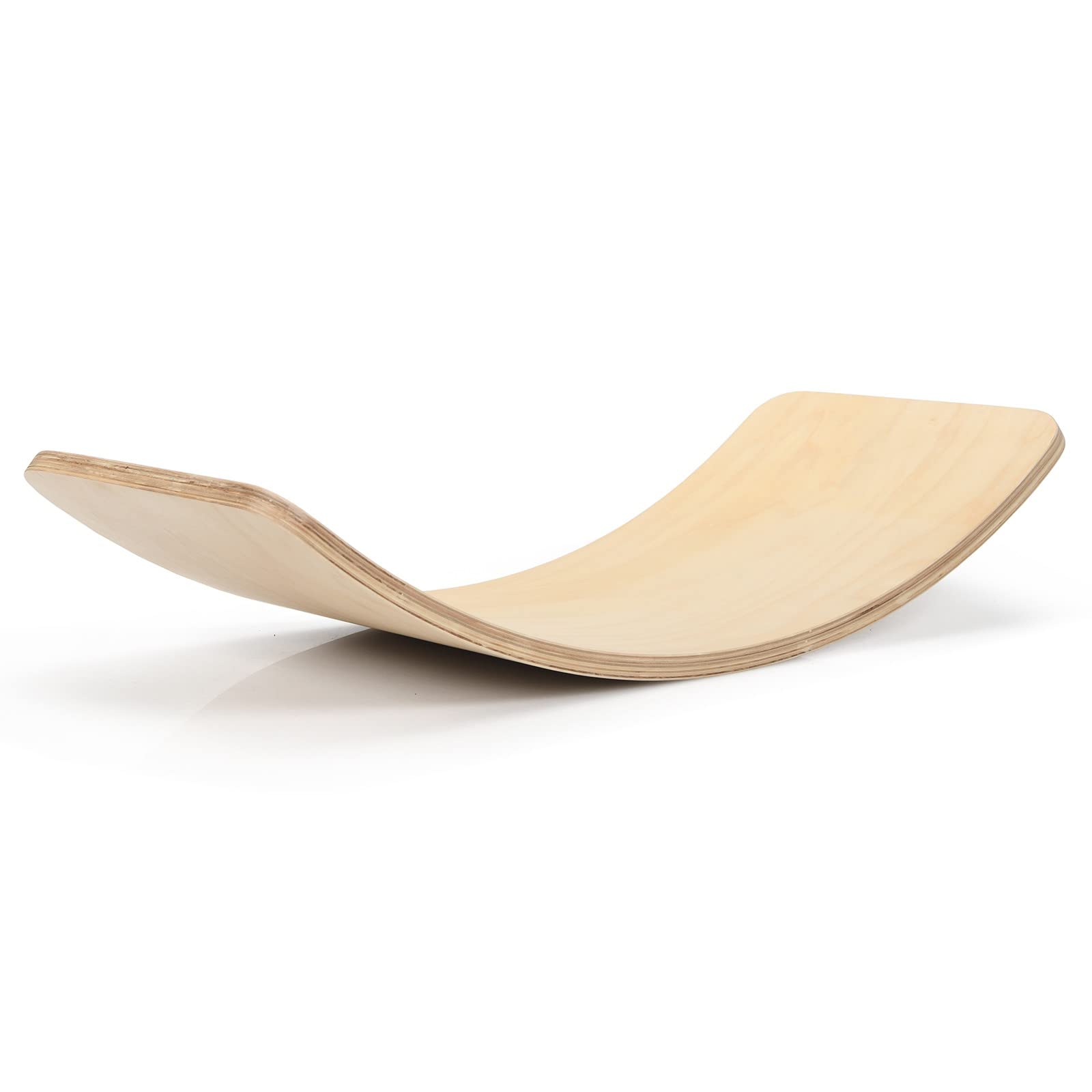 GYMAX Tavola di Equilibrio, Balance Board in Betulla, Angoli Lisci e Arrotondati, per Adulti e Bambini (38cm)