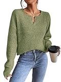 RICHSTORY Womens Sweaters Casual Drop Shoulder Long Sleeve Pullover Tops Loose fit V Neck Lightweight Knit...