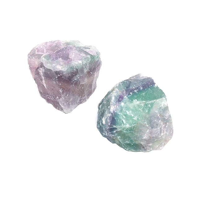 Foto 2 de 5 de Namvo 2 piedras de cristal de fluorita de color natural, mini muestras minerales de roca
