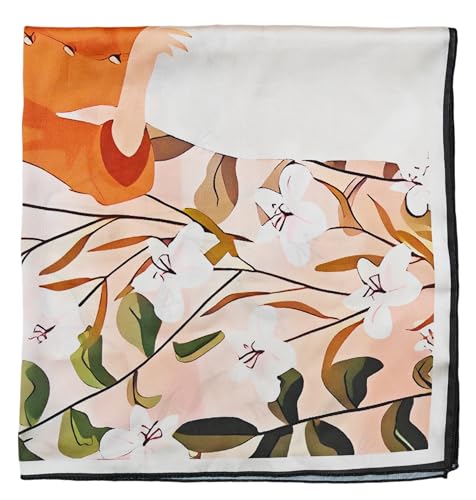 Image of Satin Silk Small Square Scarf for Women, Printed Soft and Comfy Neck Head Tie Scarf Bandana
