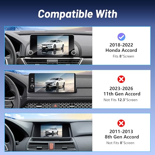Image of Car Phone Holder for Honda Accord (2018-2022 10th Gen, ONLY Fits 8 inch Screen), MagSafe Car Mount Charger, Magnetic Phone Holder, 15W Wireless Charging, 360 & Hands Free, Car Interior Accessories