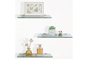 SAYAYO Clear Floating Glass Shelves: Aesthetic and Functional Storage